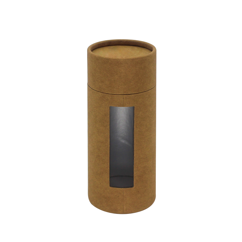 Kraft Paper with PVC window Paper Tube Packaging for Socks