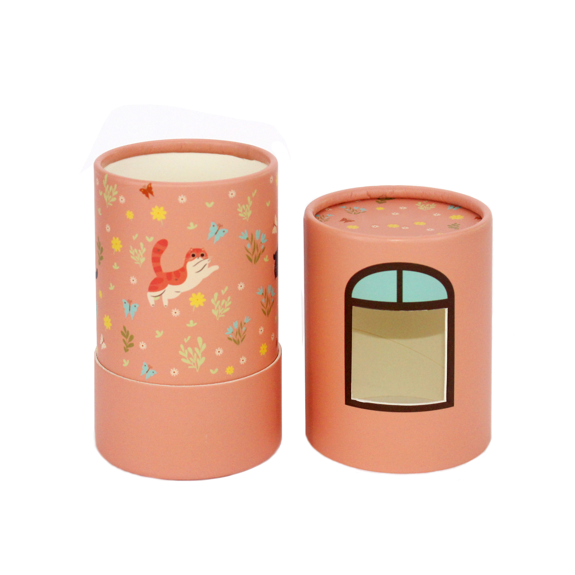 Factory Custom Cylindrical Paper Tube Packaging with PVC Window for Scarves - Image 2