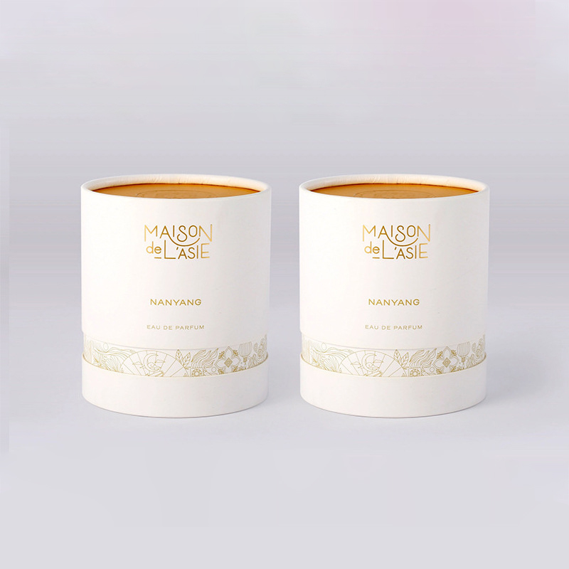 3-Piece Cosmetic Cylinder Paper Tubes Packaging with Waistline and Hot Stamping - Image 2