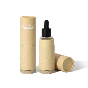 Essential Oil Bottle Small Kraft Cylinder Paper Tube Packaging for Glass Bottles